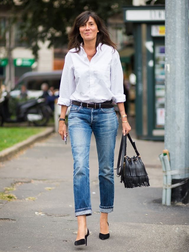 12 looks comprueban que la blusa blanca + blue jeans son la dupla perfecta  | Effortless Chic