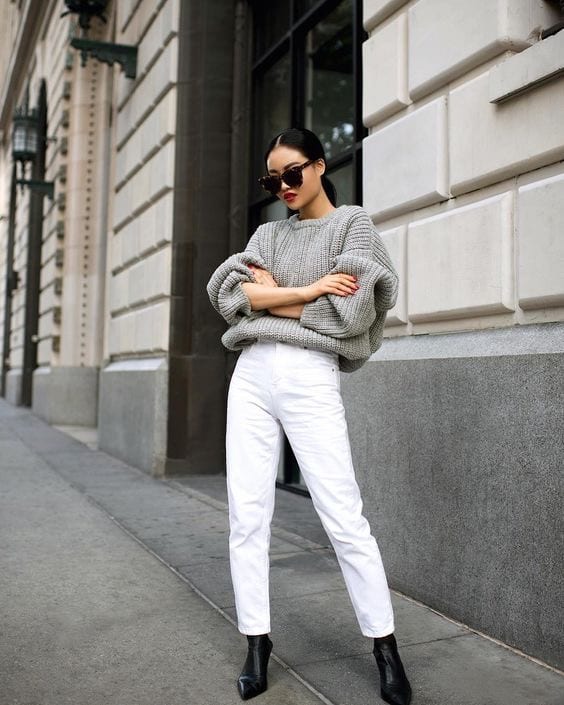 Cómo usar los jeans blancos en invierno? Hay varias opciones — FMDOS