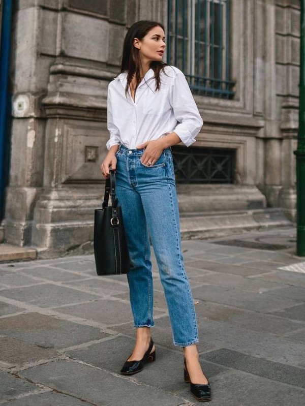 En necesidad de Grabar comportarse Blusa blanca + Blue jeans: El outfit atemporal perfecto | Effortless Chic