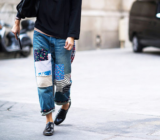 patchwork jeans