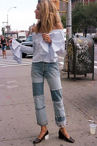 patchwork jeans