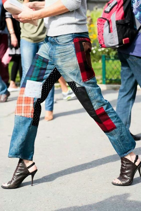 patchwork jeans