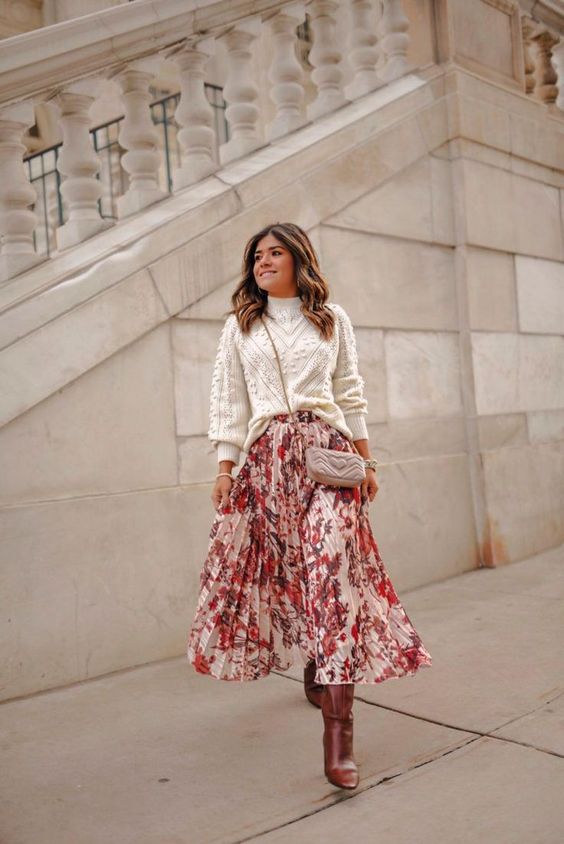 falda midi estampada