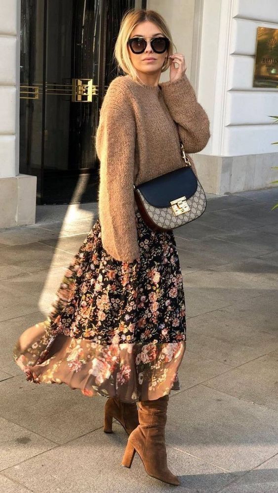 falda midi estampada