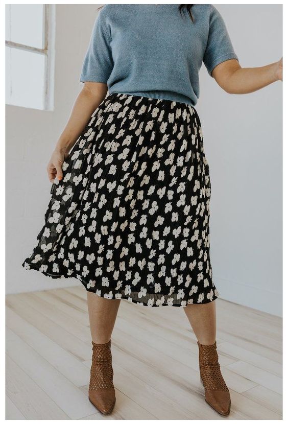 falda midi estampada