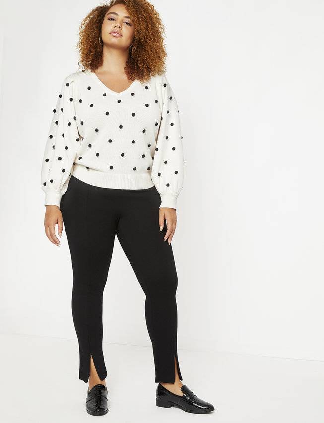 leggings con una abertura