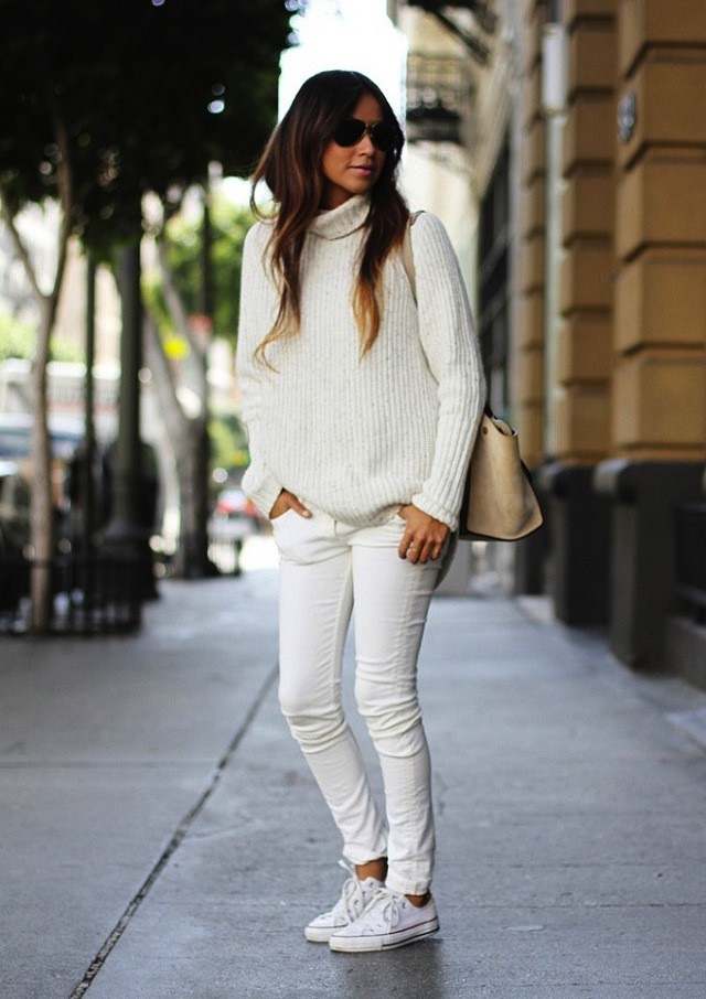 pantalones blancos en invierno