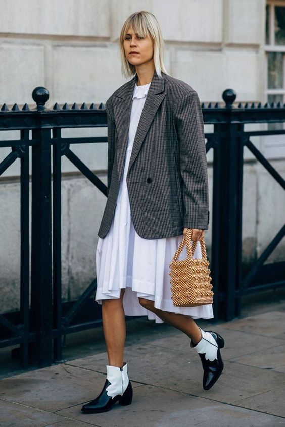 vestido midi con blazer