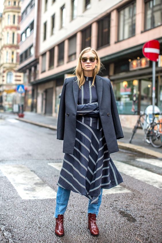 vestido midi con blazer