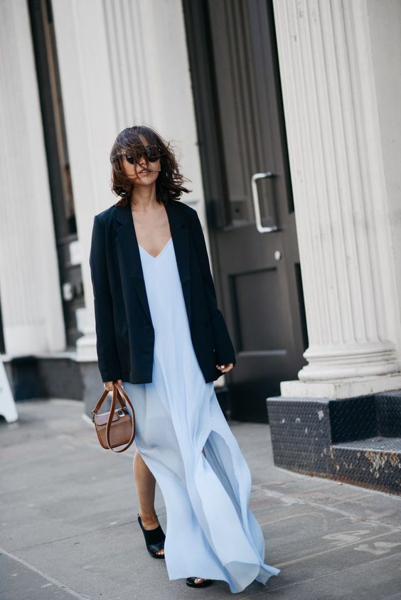 vestido midi con blazer