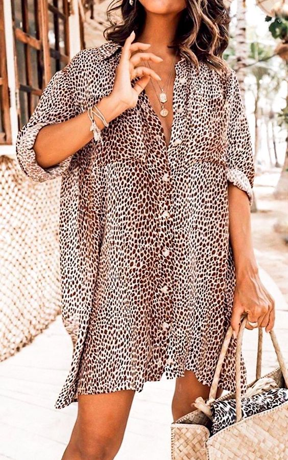 vestidos camiseros para ir a la playa