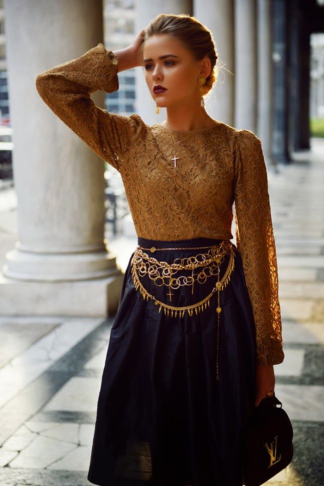 cinturón de cadena falda